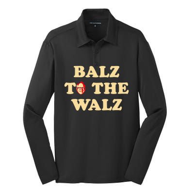 Balz To The Walz Harris Walz 47 President 24 Election Funny Silk Touch Performance Long Sleeve Polo