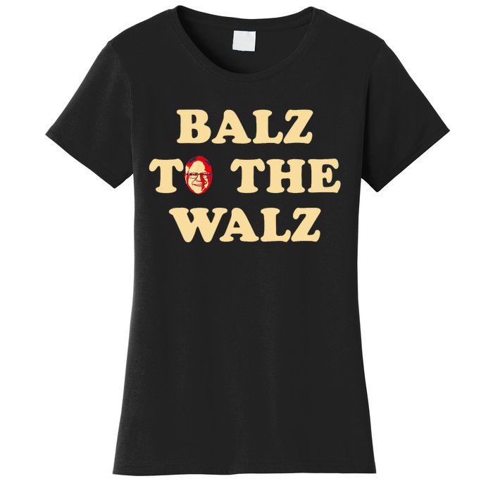 Balz To The Walz Harris Walz 47 President 24 Election Funny Women's T-Shirt