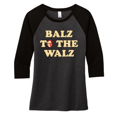 Balz To The Walz Harris Walz 47 President 24 Election Funny Women's Tri-Blend 3/4-Sleeve Raglan Shirt