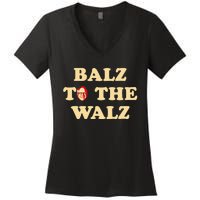 Balz To The Walz Harris Walz 47 President 24 Election Funny Women's V-Neck T-Shirt