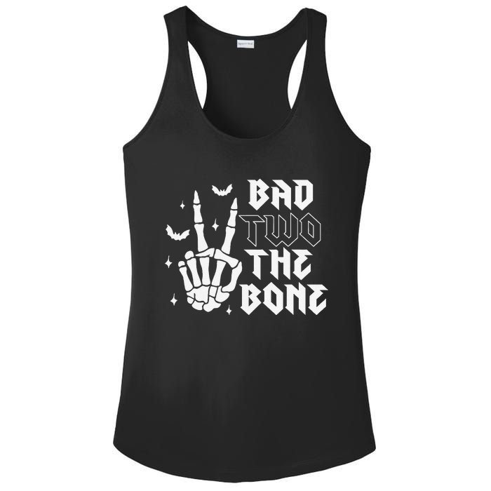 Bad Two The Bone Birthday 2nd 2 Years Old Birthday Boy Girl Gift Ladies PosiCharge Competitor Racerback Tank