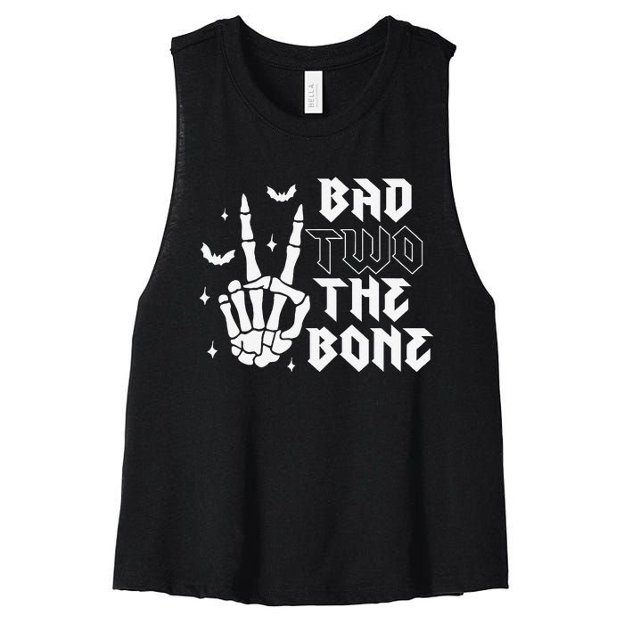 Bad Two The Bone Birthday 2nd 2 Years Old Birthday Boy Girl Gift Women's Racerback Cropped Tank