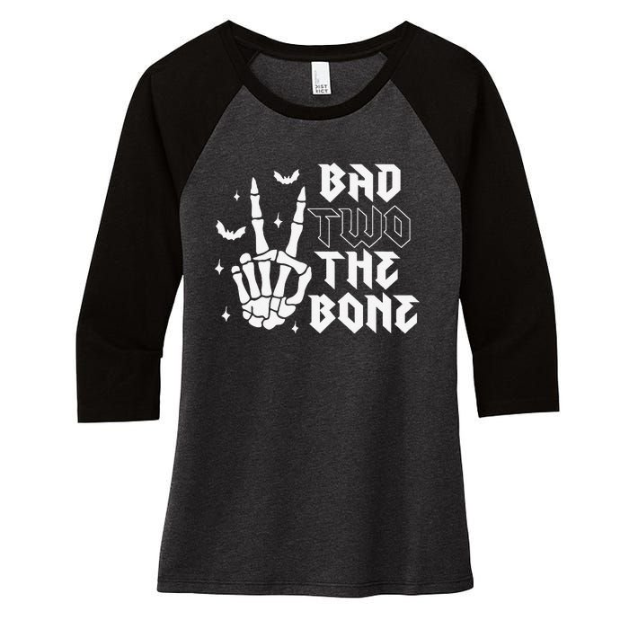 Bad Two The Bone Birthday 2nd 2 Years Old Birthday Boy Girl Gift Women's Tri-Blend 3/4-Sleeve Raglan Shirt