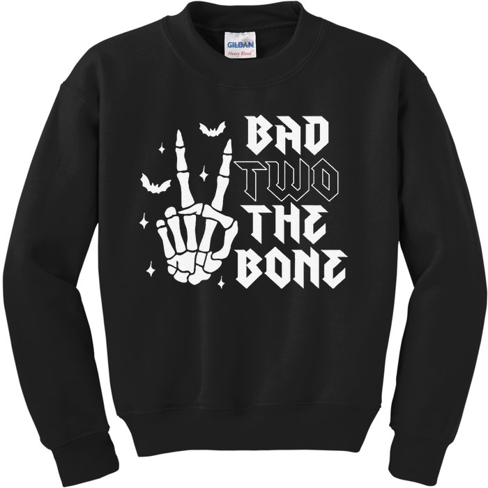 Bad Two The Bone Birthday 2nd 2 Years Old Birthday Boy Girl Gift Kids Sweatshirt