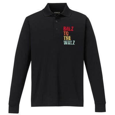 Balz To The Walz Harris Walz 2024 Performance Long Sleeve Polo