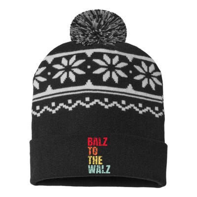 Balz To The Walz Harris Walz 2024 USA-Made Snowflake Beanie