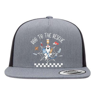 Boo To The Rescue Nurse Halloween Flat Bill Trucker Hat