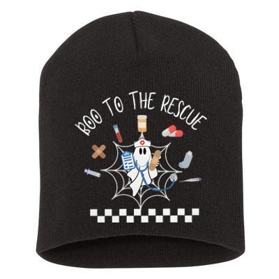 Boo To The Rescue Nurse Halloween Short Acrylic Beanie