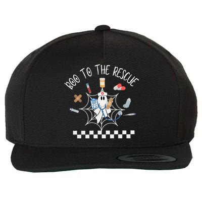 Boo To The Rescue Nurse Halloween Wool Snapback Cap