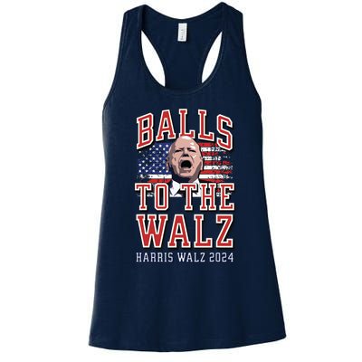 Balls To The Walz Tim Walz For Vp Walz And Harris Vote 47 Women's Racerback Tank