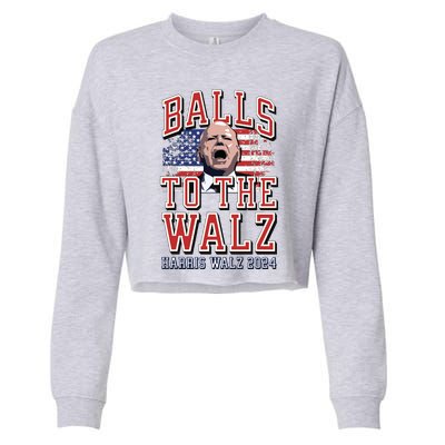 Balls To The Walz Tim Walz For Vp Walz And Harris Vote 47 Cropped Pullover Crew