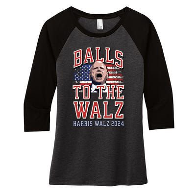 Balls To The Walz Tim Walz For Vp Walz And Harris Vote 47 Women's Tri-Blend 3/4-Sleeve Raglan Shirt