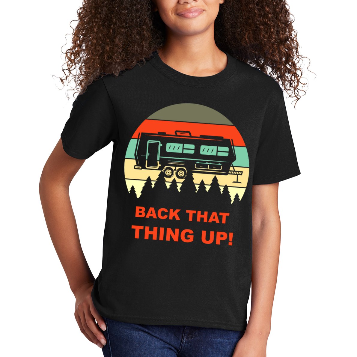 Back That Thing Up Funny Camper Rv Meme Camping Van Boondock Funny Gift Kids T-Shirt