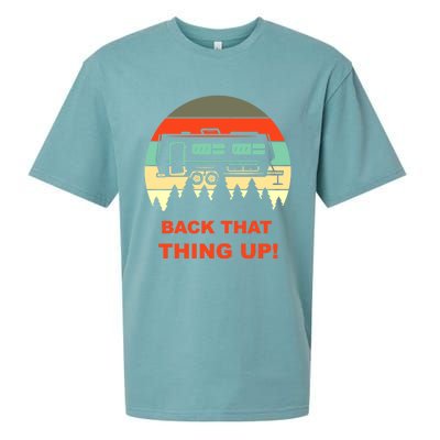 Back That Thing Up Funny Camper Rv Meme Camping Van Boondock Funny Gift Sueded Cloud Jersey T-Shirt