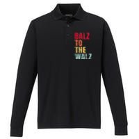 Balz To The Walz Harris Walz 2024 Performance Long Sleeve Polo