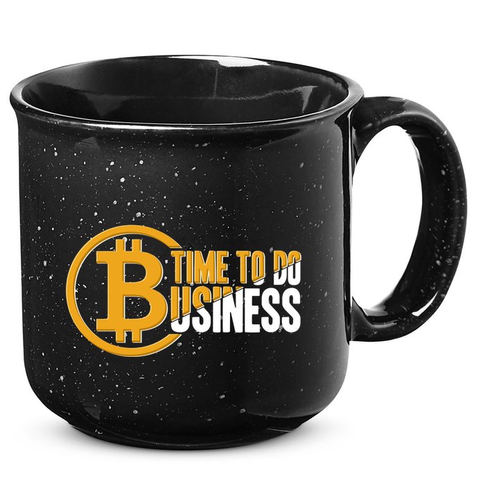 Bitcoin Time To Do Business 15oz Campfire Ceramic Mug
