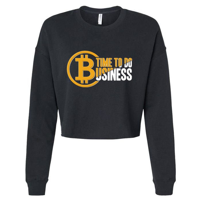 Bitcoin Time To Do Business Cropped Pullover Crew