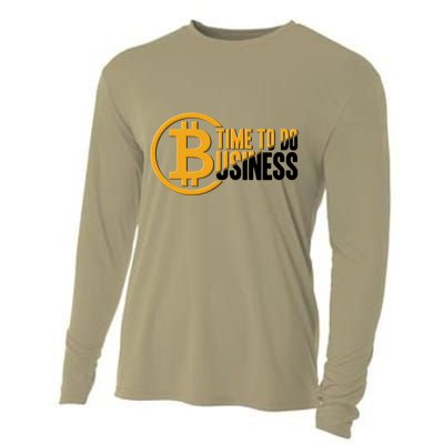 Bitcoin Time To Do Business Cooling Performance Long Sleeve Crew
