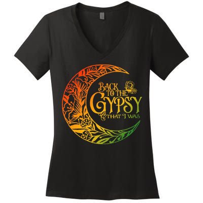 Back To The Gypsy That I Was Apparel Women's V-Neck T-Shirt