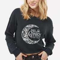 Back to The Gypsy That I Was Cropped Pullover Crew