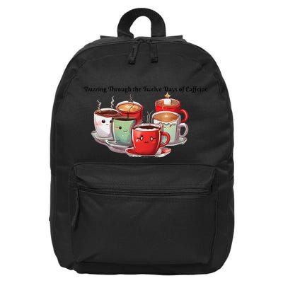Buzzing Through The Twelve Days Of Caffeine Coffee Xmas 16 in Basic Backpack