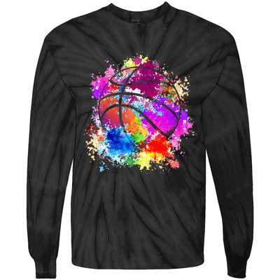 Basketball Teenagers Teens Women Baller Dunking Tie-Dye Long Sleeve Shirt