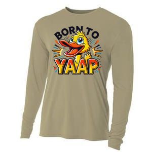 Born To Tap Yapp Funny Silly Goose Honk Professional Yapper Cooling Performance Long Sleeve Crew