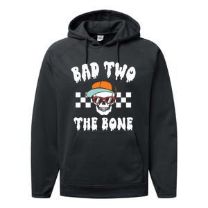 Bad To The Bone Skeleton Halloween Two Birthday Performance Fleece Hoodie