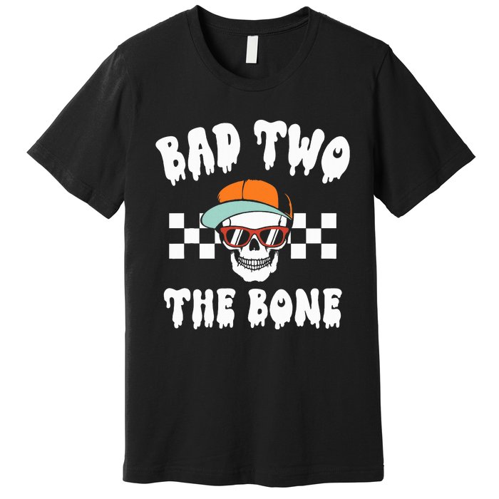 Bad To The Bone Skeleton Halloween Two Birthday Premium T-Shirt