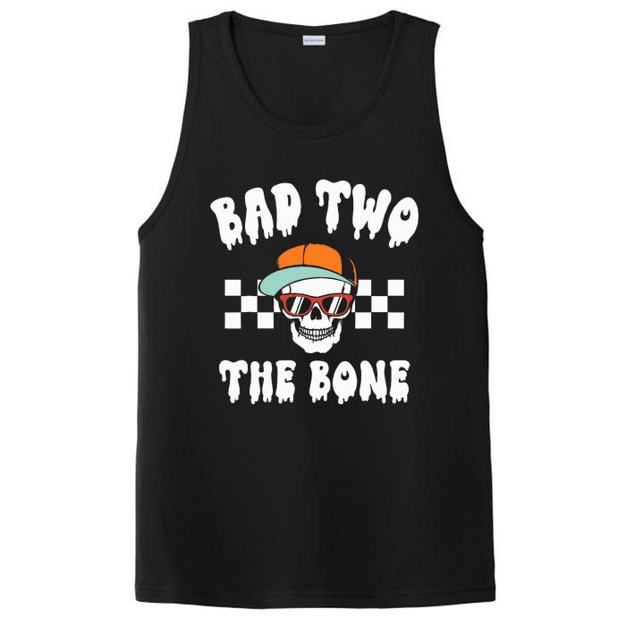 Bad To The Bone Skeleton Halloween Two Birthday PosiCharge Competitor Tank