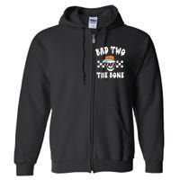 Bad To The Bone Skeleton Halloween Two Birthday Full Zip Hoodie