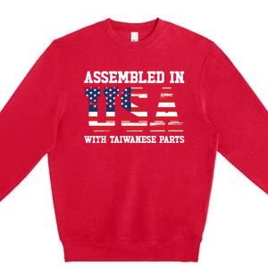 Born Taiwanese Taiwan American Usa Citizenship Great Gift Premium Crewneck Sweatshirt