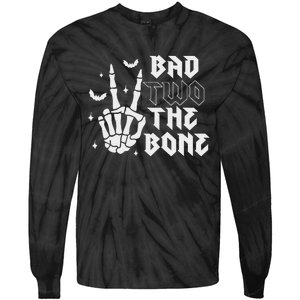 Bad Two The Bone Birthday 2nd 2 Years Old Birthday Boy Girl Tie-Dye Long Sleeve Shirt