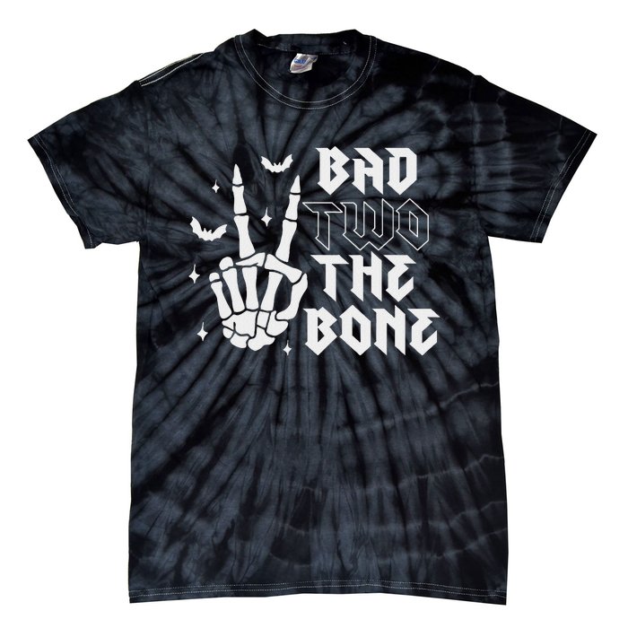 Bad Two The Bone Birthday 2nd 2 Years Old Birthday Boy Girl Tie-Dye T-Shirt