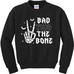 Bad Two The Bone Birthday 2nd 2 Years Old Birthday Boy Girl Kids Sweatshirt