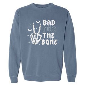 Bad Two The Bone Birthday 2nd 2 Years Old Birthday Boy Girl Garment-Dyed Sweatshirt