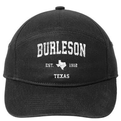 Burleson Texas Tx Vintage Sports 7-Panel Snapback Hat