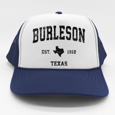 Burleson Texas Tx Vintage Sports Trucker Hat