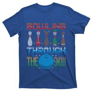 Bowling Through The Snow Ugly Christmas Santa Bowler Gift T-Shirt