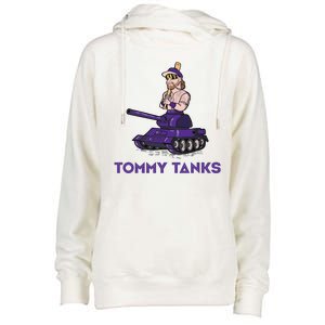 Baseball Tommy Tanks Funny Womens Funnel Neck Pullover Hood