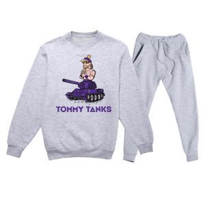 Baseball Tommy Tanks Funny Premium Crewneck Sweatsuit Set