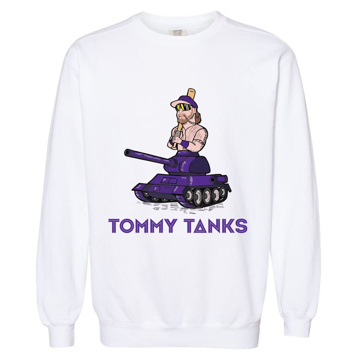 Baseball Tommy Tanks Funny Garment-Dyed Sweatshirt