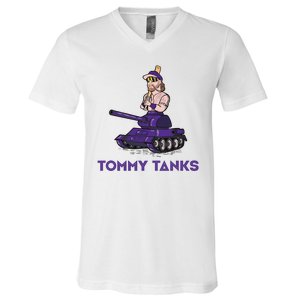 Baseball Tommy Tanks Funny V-Neck T-Shirt