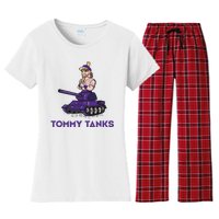 Baseball Tommy Tanks Funny Women's Flannel Pajama Set