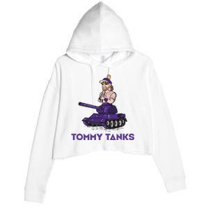 Baseball Tommy Tanks Funny Crop Fleece Hoodie