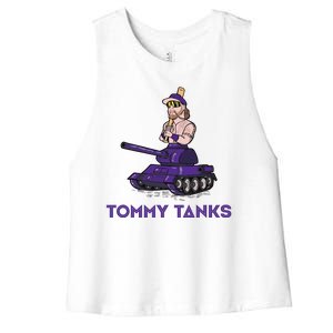 Baseball Tommy Tanks Funny Women's Racerback Cropped Tank