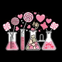 Beaker Test Tube Heart Laboratory Valentines Drawstring Bag