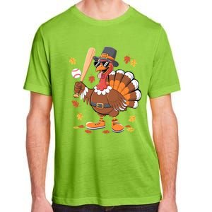 Baseball Turkey Thanksgiving Funny Gift Mom Gift Adult ChromaSoft Performance T-Shirt