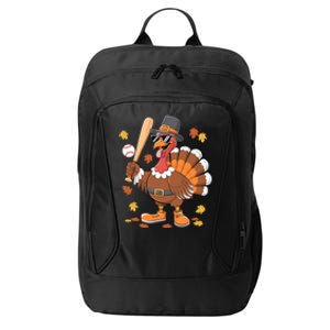 Baseball Turkey Thanksgiving Funny Gift Mom Gift City Backpack