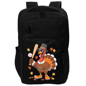 Baseball Turkey Thanksgiving Funny Gift Mom Gift Impact Tech Backpack